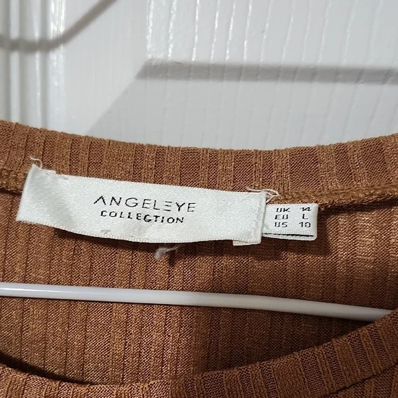 Angel Brown Ribbed Wrap Mini Dress - Picture 2 of 3